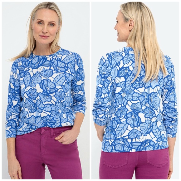 BONITA NWT RARE XXL Floral Fine Knit Pullover Sweater • Germany Exclusive - Picture 8 of 12